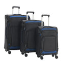 Pianeta Soft side Luggage Set  3pcs Set (Black)