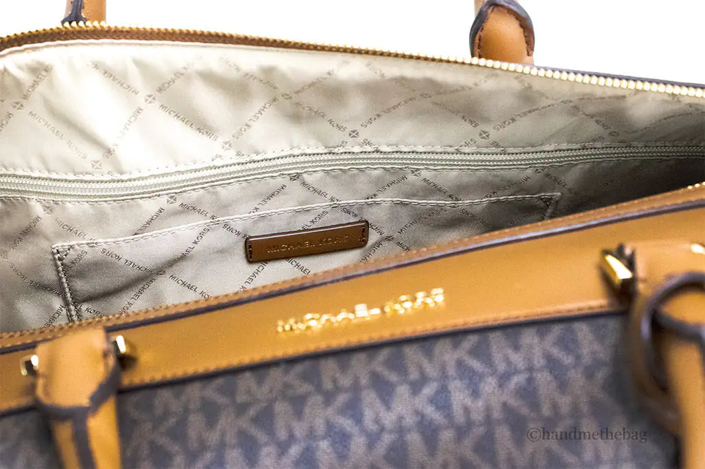 Copy of Michael Kors Travel Extra Large Brown PVC Top Zip Duffle Weekender Luggage Bag