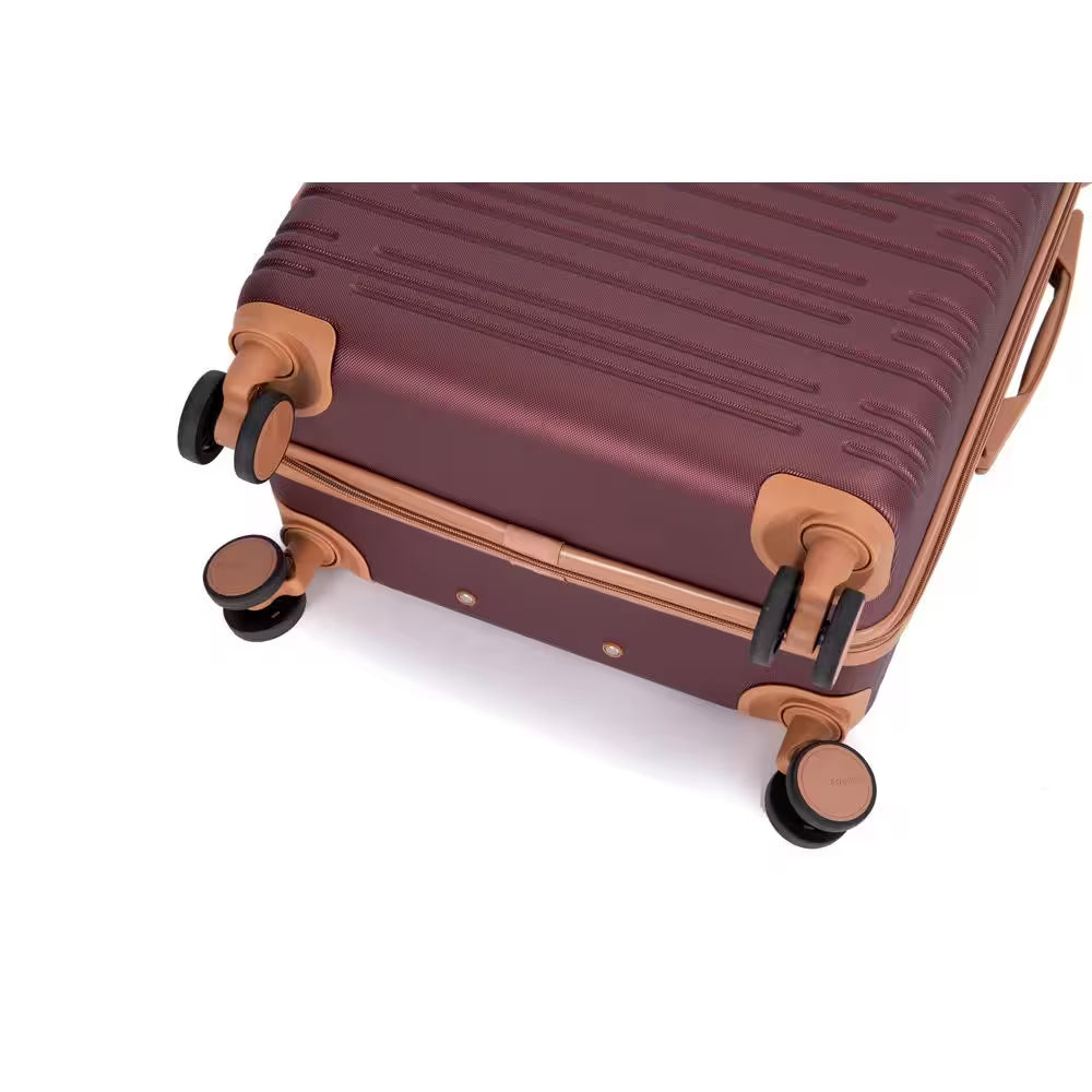 5-Piece Wine Red ABS Hardside Spinner Luggage Set with Travel Bag and Toiletry Bag (20/24/28 In. )