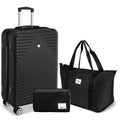 3 Piece Hardshell Luggage Set, Lightweight Suitcase with TSA Lock Spinner Wheels, 20/24/28 In, Black