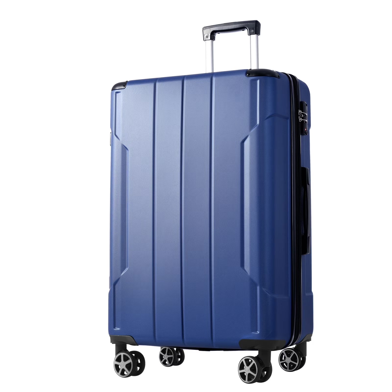 24 Inch Carry on Luggage,65L Capacity Suitcase with Wheels & TSA Lock ABS+PC Lightweight Checked Luggage for Travel Trip， Blue