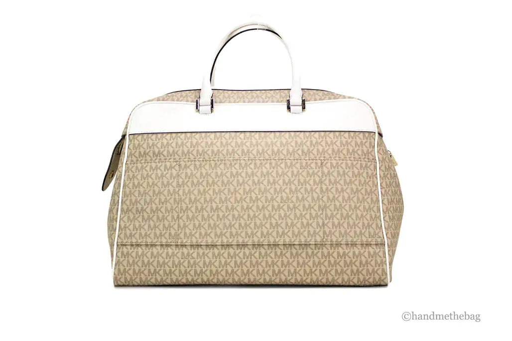 Michael Kors Travel Large Light Cream Patches Weekender Duffle