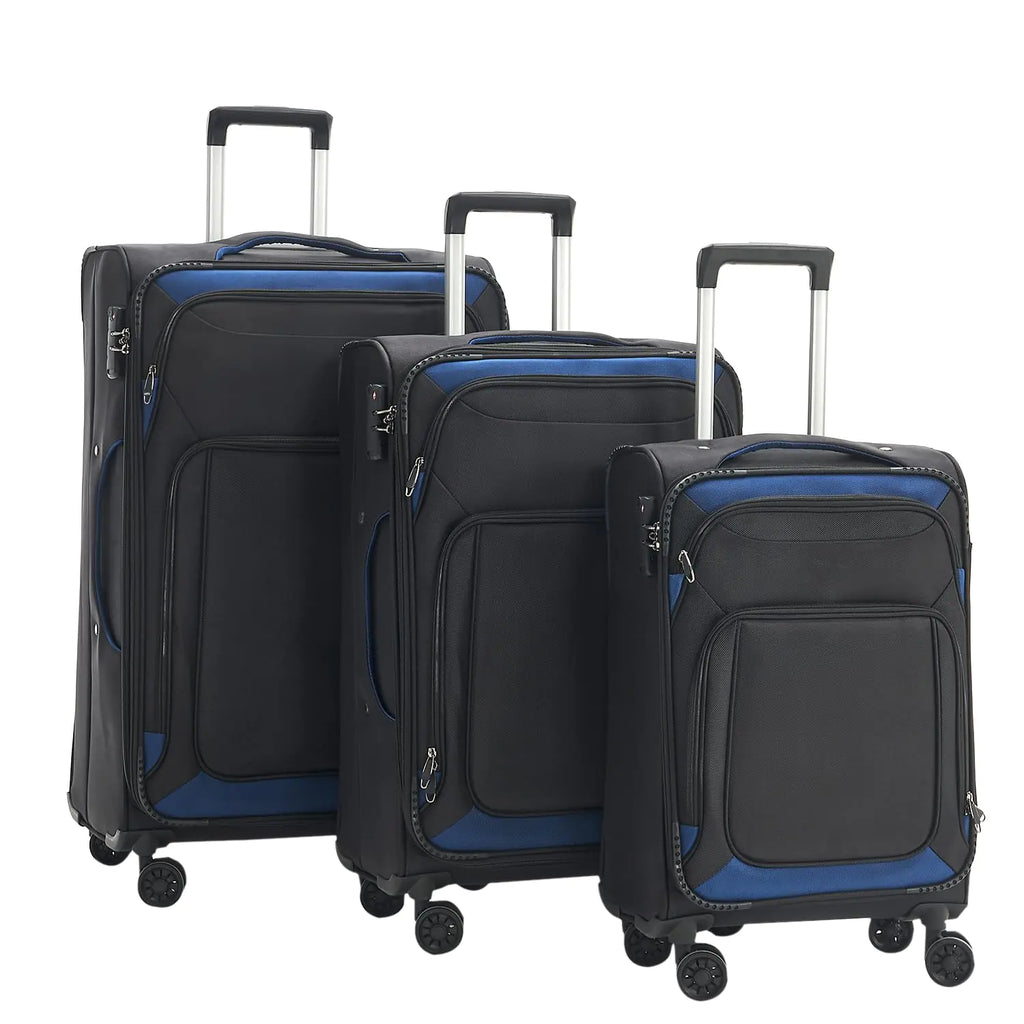 Pianeta Soft side Luggage Set  3pcs Set (Black)